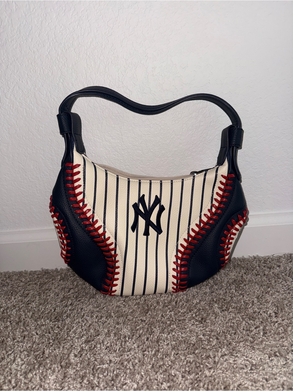 Striped Hobo Bag in Navy, White & Red